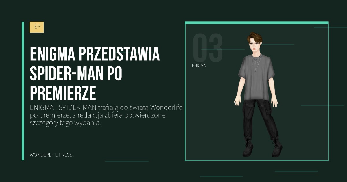 Wonderlife Press: ENIGMA przedstawia SPIDER-MAN po premierze. portret artystów. EP.