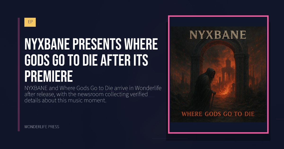 Wonderlife Press: NYXBANE presents Where Gods Go to Die after its premiere. release artwork. EP.