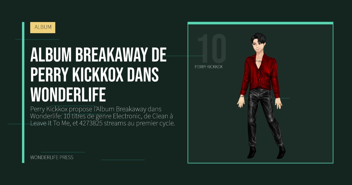 Wonderlife Press: Album Breakaway de Perry Kickkox dans Wonderlife. portrait des artistes. ALBUM.