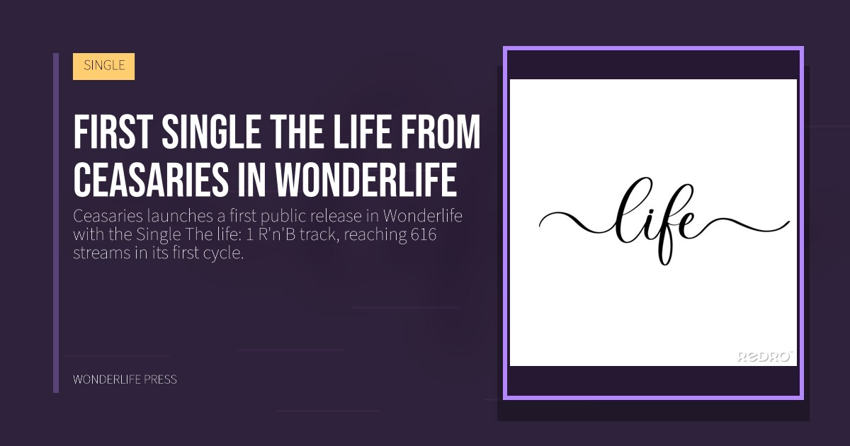 Wonderlife Press: First Single The life from Ceasaries in Wonderlife. release artwork. SINGLE.