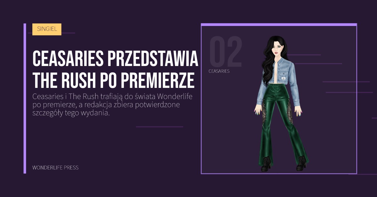 Wonderlife Press: Ceasaries przedstawia The Rush po premierze. portret artystów. SINGIEL.
