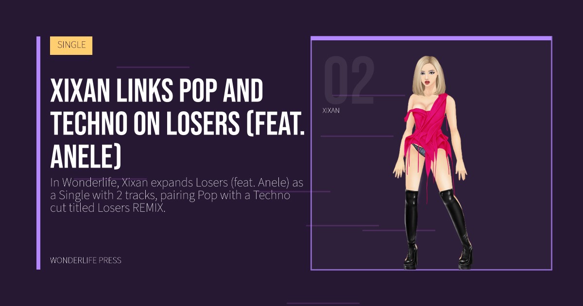 Wonderlife Press: Xixan links pop and techno on Losers (feat. Anele). artist portrait. SINGLE.