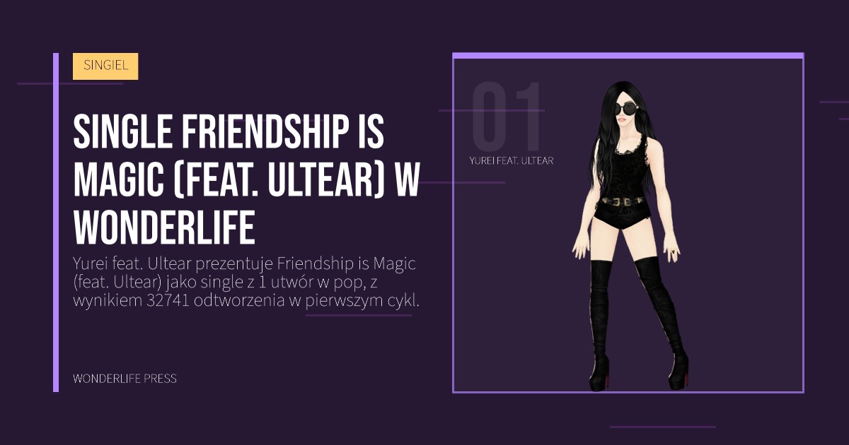 Wonderlife Press: Single Friendship is Magic (feat. Ultear) w Wonderlife. portret artystów. SINGIEL.