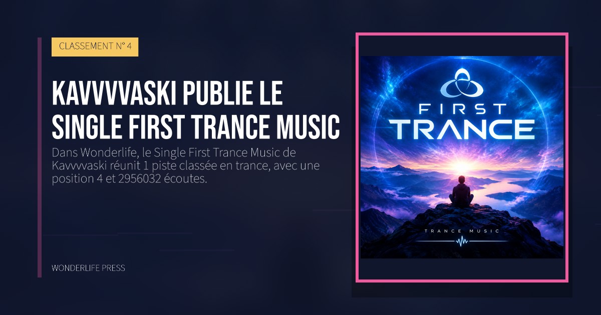 Wonderlife Press: Kavvvvaski publie le Single First Trance Music. pochette de la sortie. CLASSEMENT N° 4.