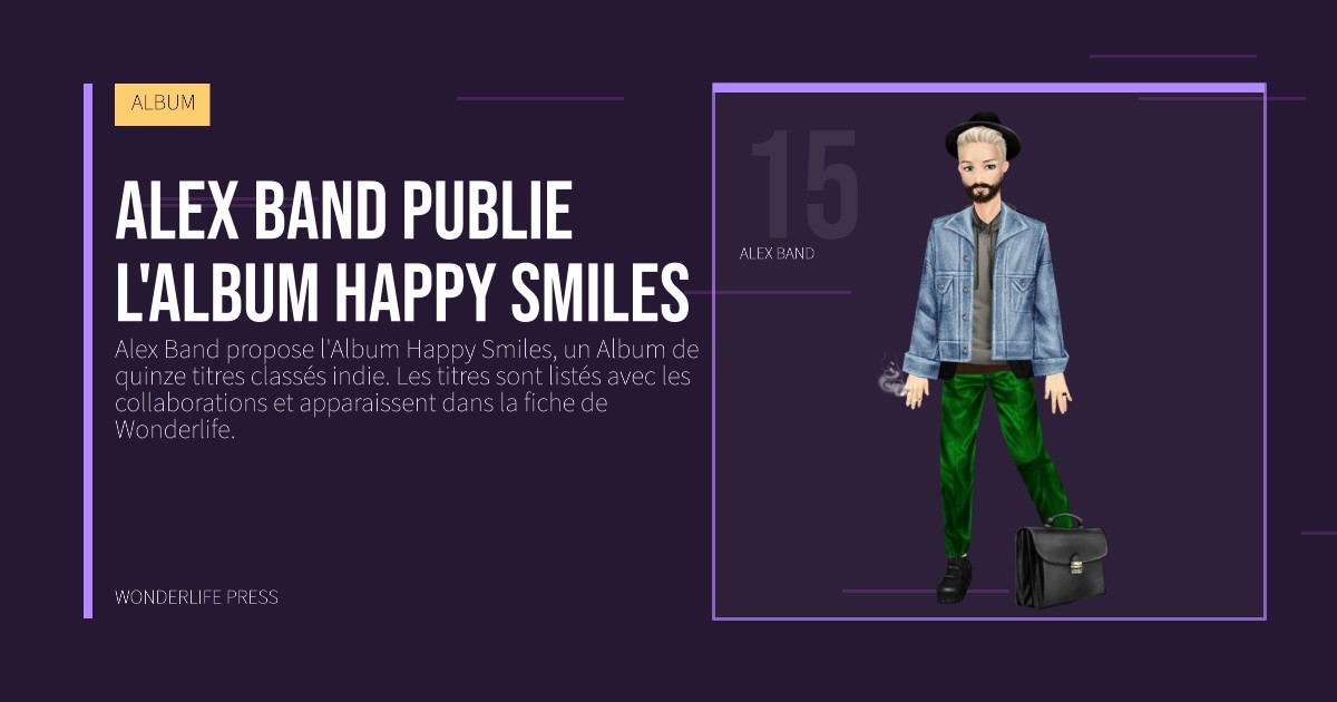 Wonderlife Press: Alex Band publie l'album Happy Smiles. portrait des artistes. ALBUM.