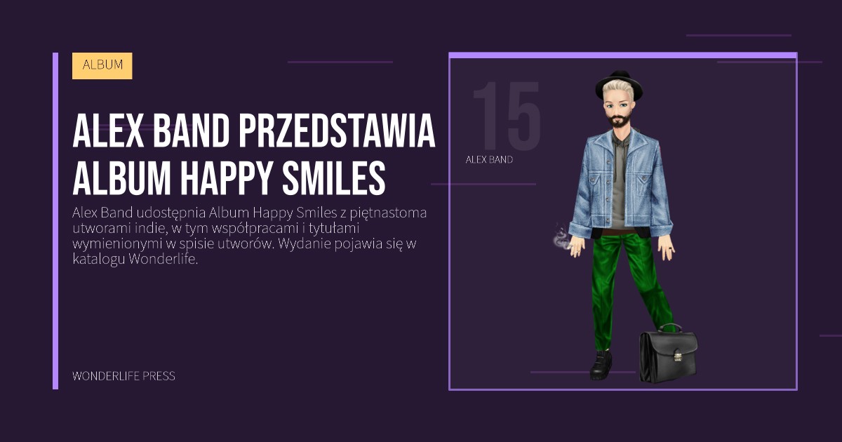 Wonderlife Press: Alex Band przedstawia album Happy Smiles. portret artystów. ALBUM.