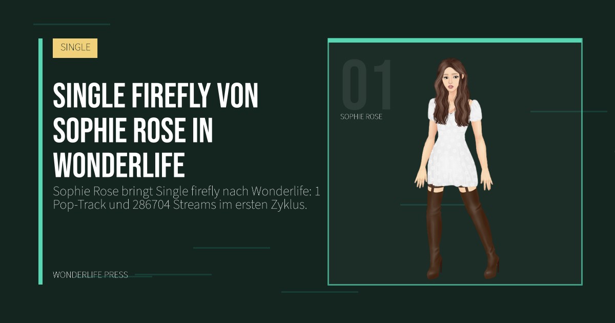 Wonderlife Press: Single firefly von Sophie Rose in Wonderlife. Künstlerporträt. SINGLE.