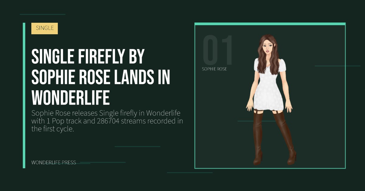 Wonderlife Press: Single firefly by Sophie Rose lands in Wonderlife. artist portrait. SINGLE.