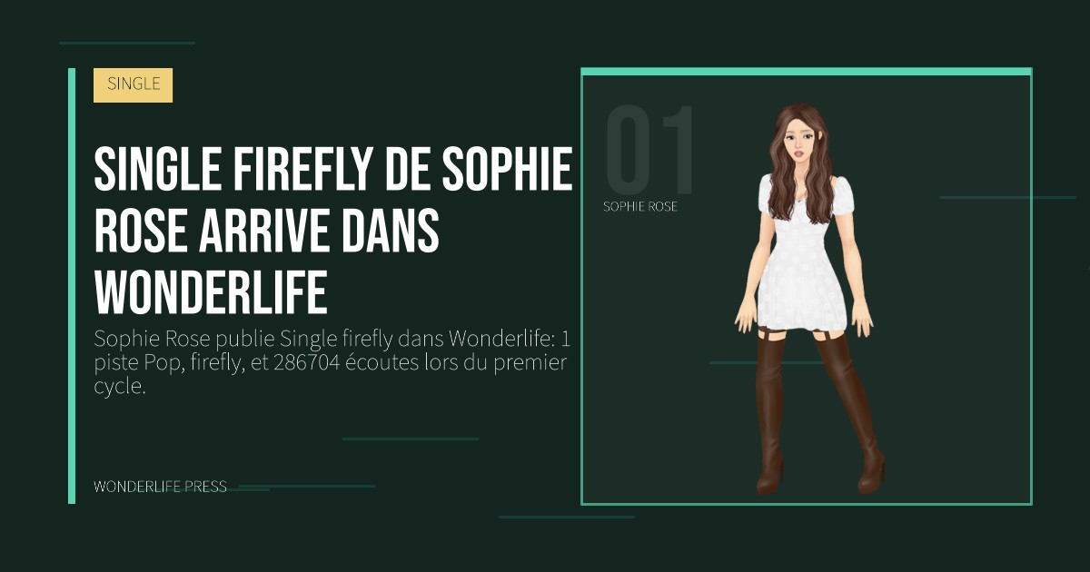 Wonderlife Press: Single firefly de Sophie Rose arrive dans Wonderlife. portrait des artistes. SINGLE.