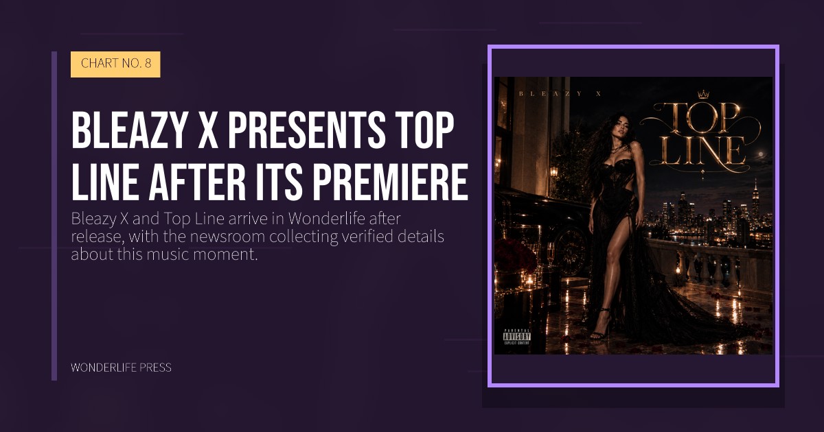 Wonderlife Press: Bleazy X presents Top Line after its premiere. release artwork. CHART NO. 8.