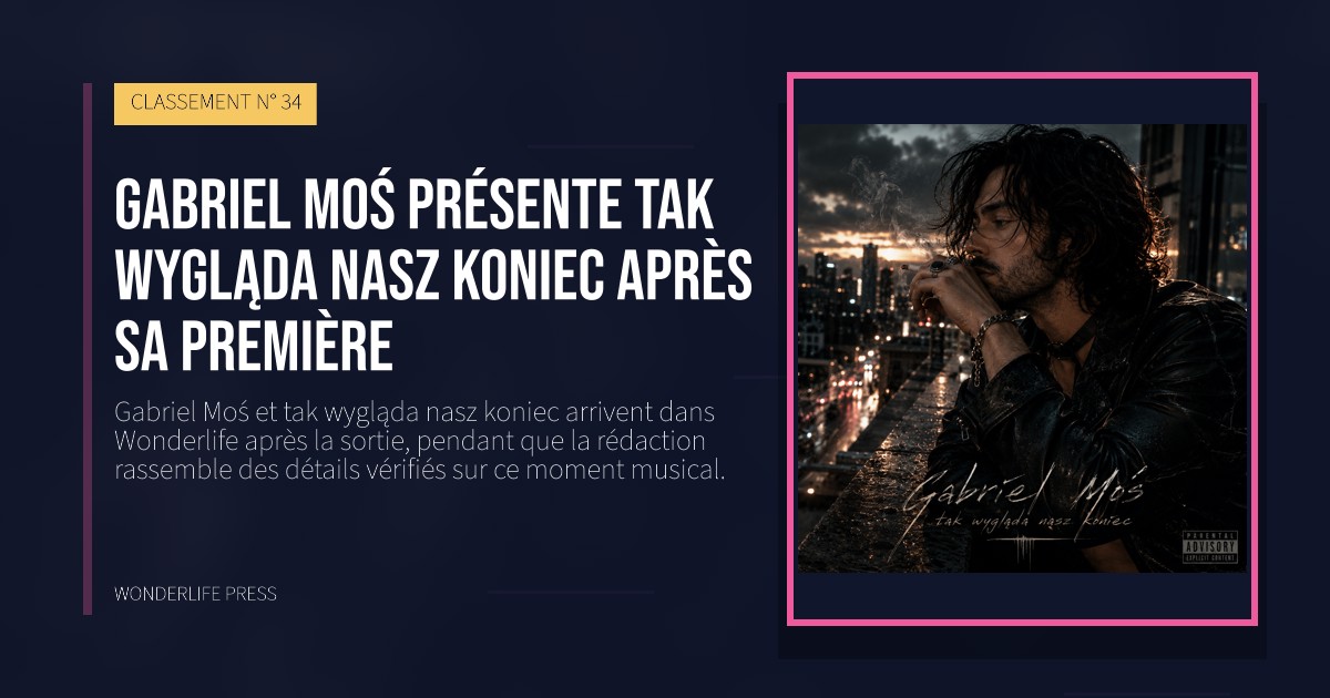 Wonderlife Press: Gabriel Moś présente tak wygląda nasz koniec après sa première. pochette de la sortie. CLASSEMENT N° 34.