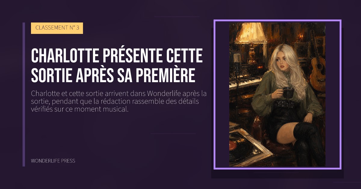 Wonderlife Press: Charlotte présente cette sortie après sa première. pochette de la sortie. CLASSEMENT N° 3.