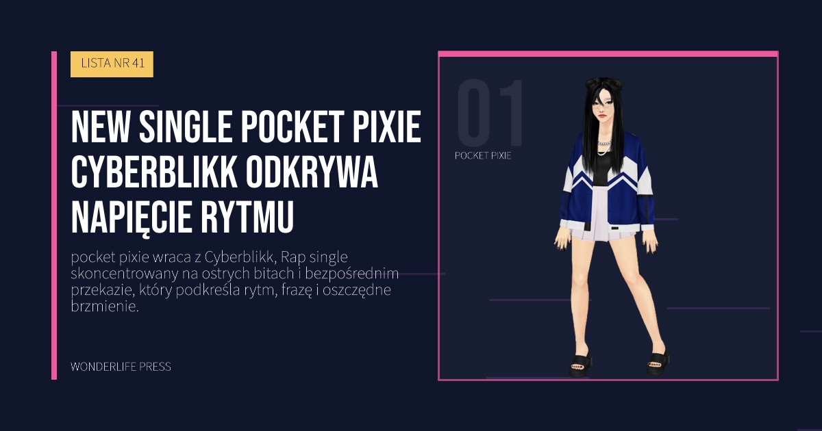 Wonderlife Press: New single pocket pixie Cyberblikk odkrywa napięcie rytmu. portret artystów. LISTA NR 41.
