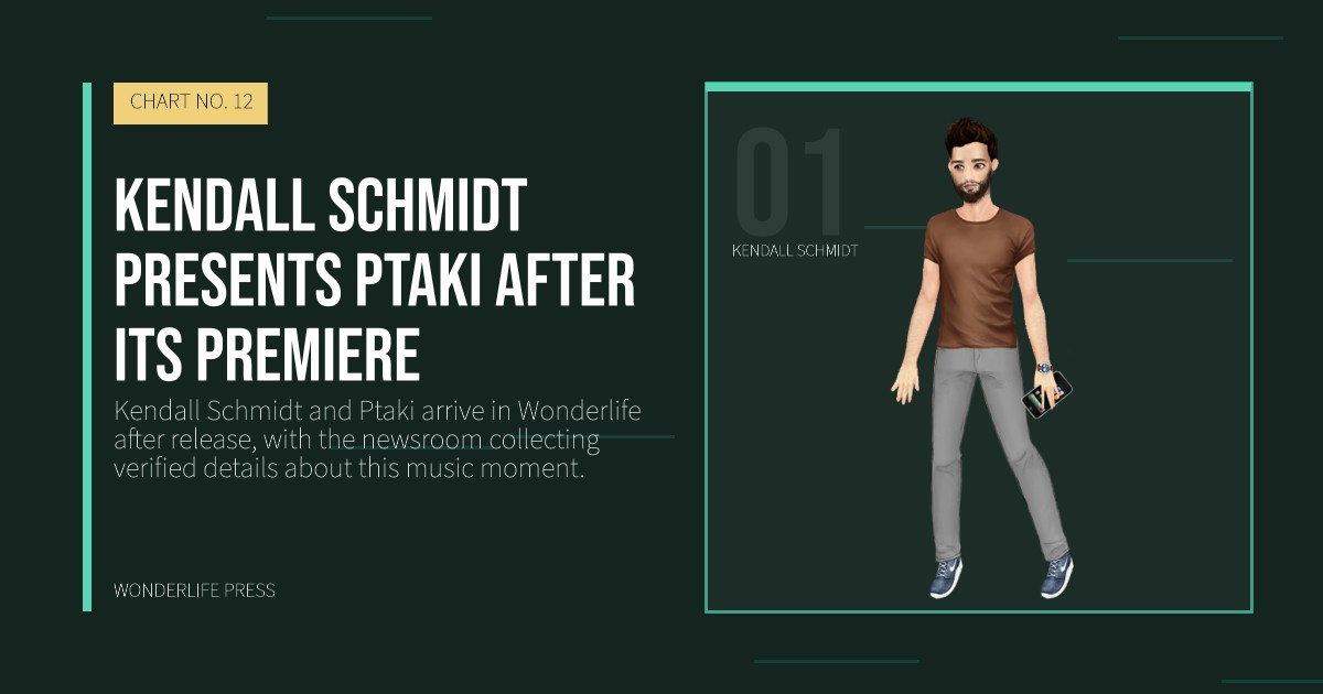 Wonderlife Press: Kendall Schmidt presents Ptaki after its premiere. artist portrait. CHART NO. 12.