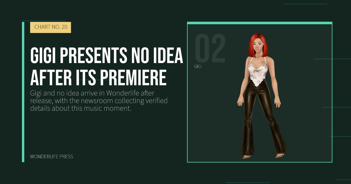 Wonderlife Press: Gigi presents no idea after its premiere. artist portrait. CHART NO. 20.