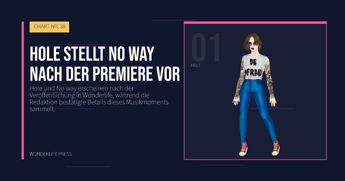 Wonderlife Press: Hole stellt No way nach der Premiere vor. Künstlerporträt. CHART NR. 38.