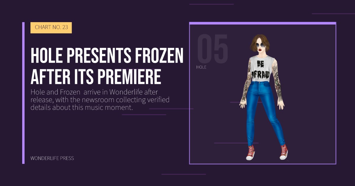Wonderlife Press: Hole presents Frozen  after its premiere. artist portrait. CHART NO. 23.
