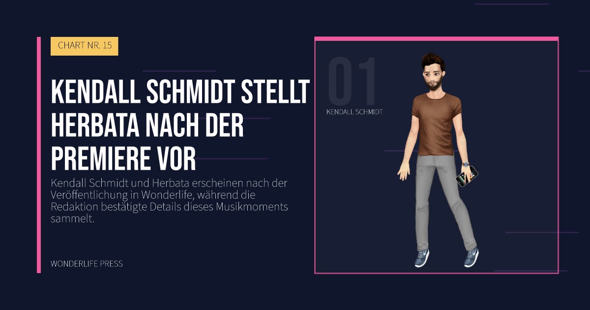 Wonderlife Press: Kendall Schmidt stellt Herbata nach der Premiere vor. Künstlerporträt. CHART NR. 15.