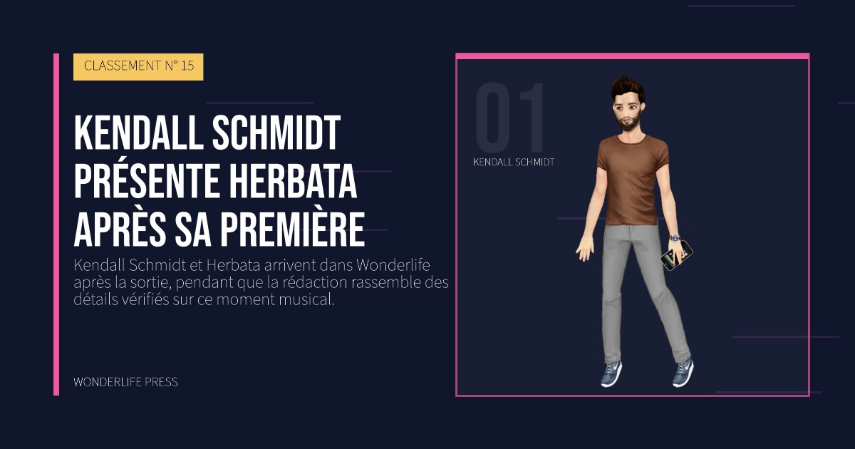 Wonderlife Press: Kendall Schmidt présente Herbata après sa première. portrait des artistes. CLASSEMENT N° 15.