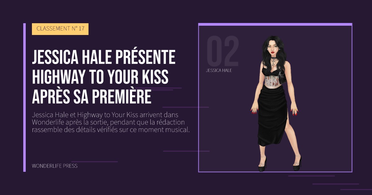 Wonderlife Press: Jessica Hale présente Highway to Your Kiss après sa première. portrait des artistes. CLASSEMENT N° 17.