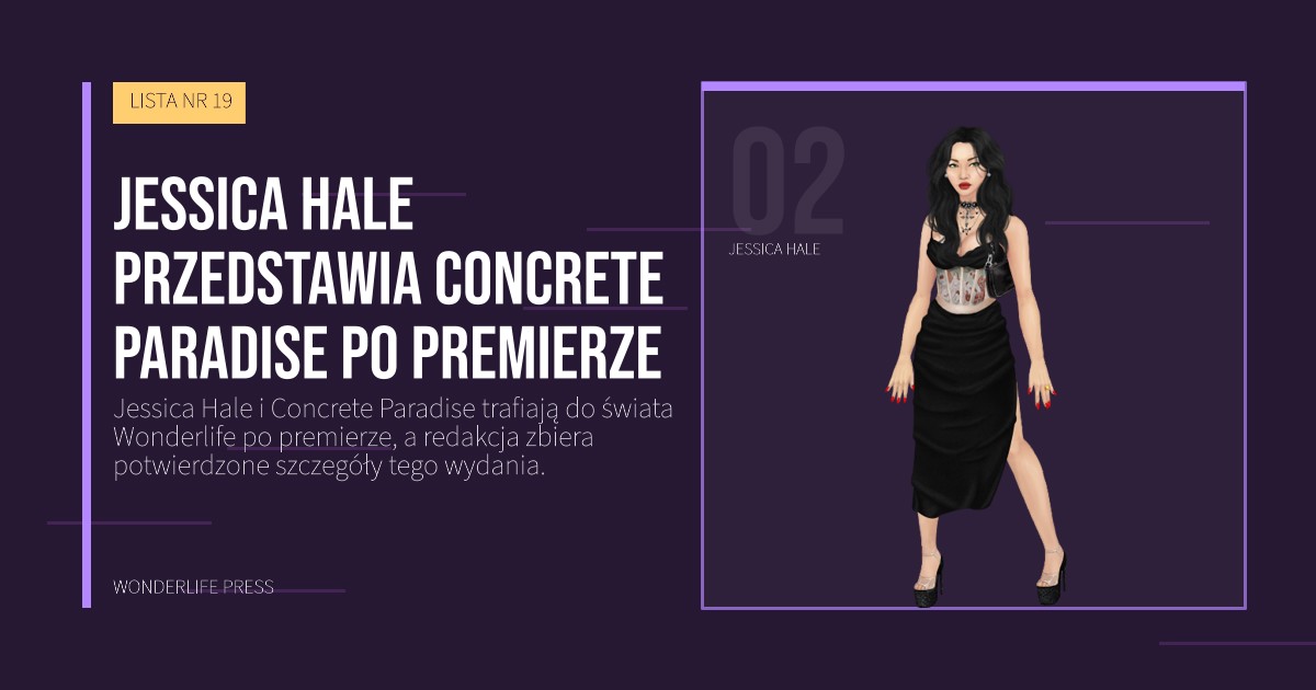 Wonderlife Press: Jessica Hale przedstawia Concrete Paradise po premierze. portret artystów. LISTA NR 19.