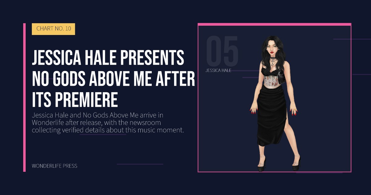 Wonderlife Press: Jessica Hale presents No Gods Above Me after its premiere. artist portrait. CHART NO. 10.