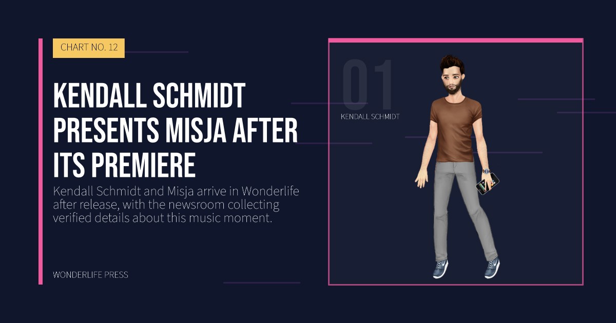 Wonderlife Press: Kendall Schmidt presents Misja after its premiere. artist portrait. CHART NO. 12.