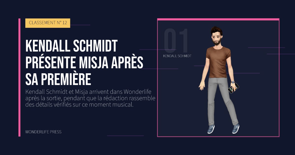 Wonderlife Press: Kendall Schmidt présente Misja après sa première. portrait des artistes. CLASSEMENT N° 12.
