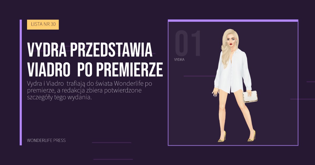 Wonderlife Press: Vydra przedstawia Viadro  po premierze. portret artystów. LISTA NR 30.