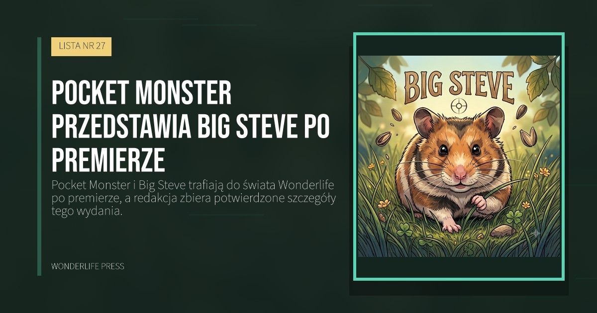 Wonderlife Press: Pocket Monster przedstawia Big Steve po premierze. okładka wydawnictwa. LISTA NR 27.