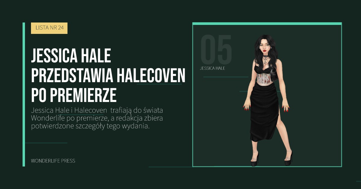 Wonderlife Press: Jessica Hale przedstawia Halecoven  po premierze. portret artystów. LISTA NR 24.