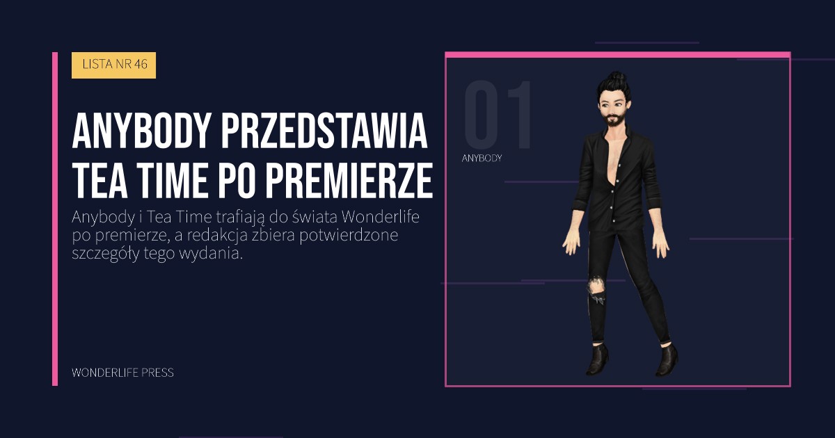 Wonderlife Press: Anybody przedstawia Tea Time po premierze. portret artystów. LISTA NR 46.