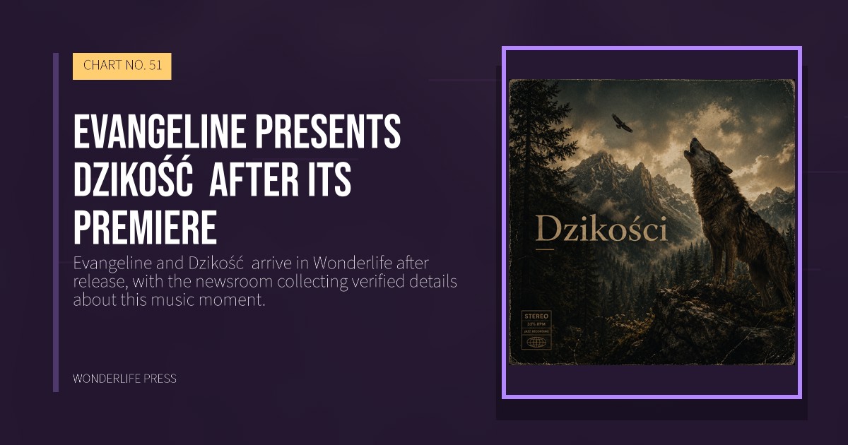Wonderlife Press: Evangeline presents Dzikość after its premiere. release artwork. CHART NO. 51.