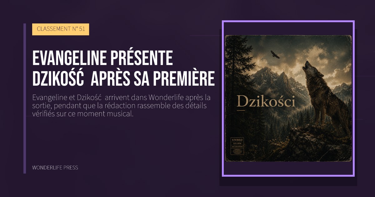 Wonderlife Press: Evangeline présente Dzikość après sa première. pochette de la sortie. CLASSEMENT N° 51.