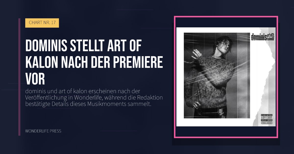 Wonderlife Press: dominis stellt art of kalon nach der Premiere vor. Veröffentlichungscover. CHART NR. 17.