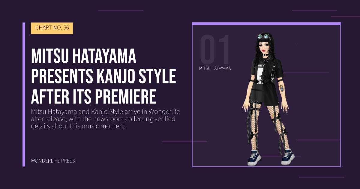 Wonderlife Press: Mitsu Hatayama presents Kanjo Style after its premiere. artist portrait. CHART NO. 56.