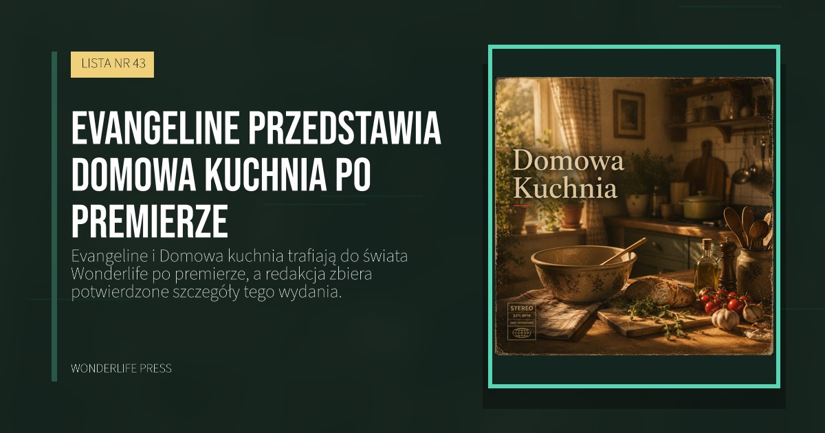 Wonderlife Press: Evangeline przedstawia Domowa kuchnia po premierze. okładka wydawnictwa. LISTA NR 43.