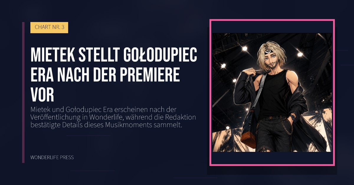 Wonderlife Press: Mietek stellt Gołodupiec Era nach der Premiere vor. Veröffentlichungscover. CHART NR. 3.