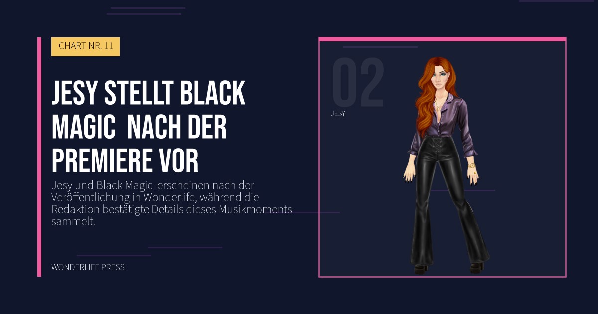 Wonderlife Press: Jesy stellt Black Magic  nach der Premiere vor. Künstlerporträt. CHART NR. 11.