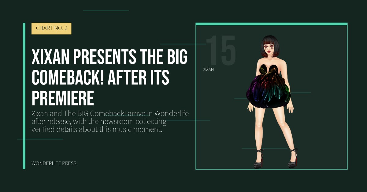 Wonderlife Press: Xixan presents The BIG Comeback! after its premiere. artist portrait. CHART NO. 2.