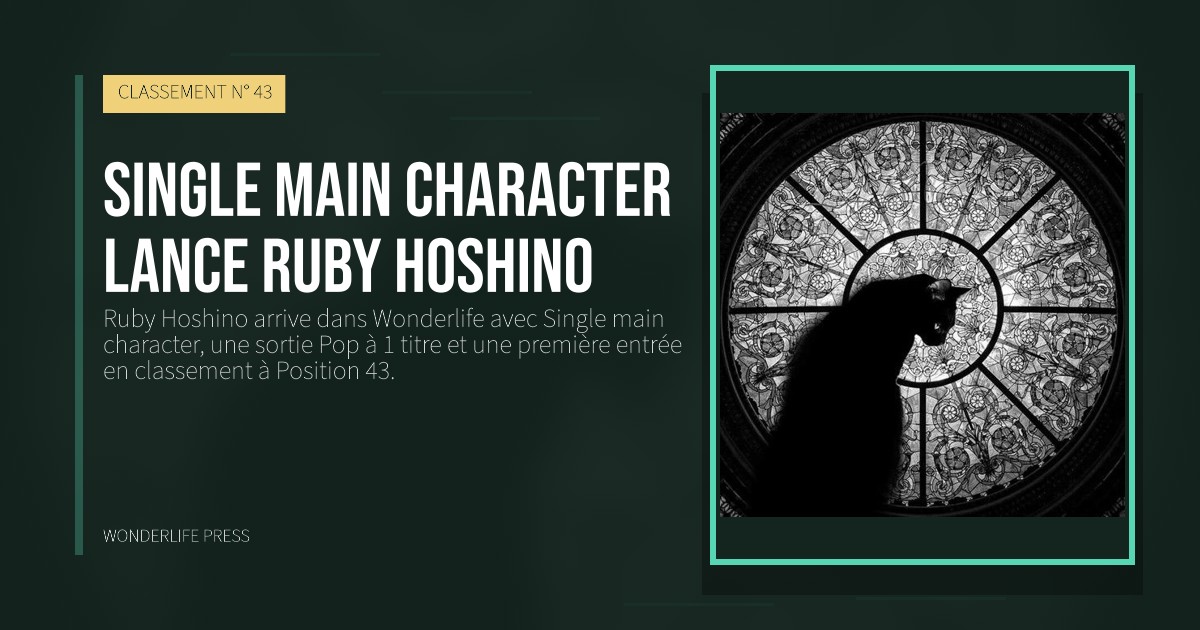 Wonderlife Press: Single main character lance Ruby Hoshino. pochette de la sortie. CLASSEMENT N° 43.