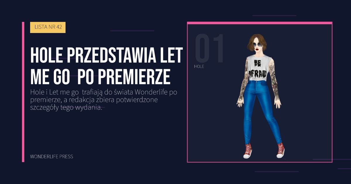 Wonderlife Press: Hole przedstawia Let me go  po premierze. portret artystów. LISTA NR 42.