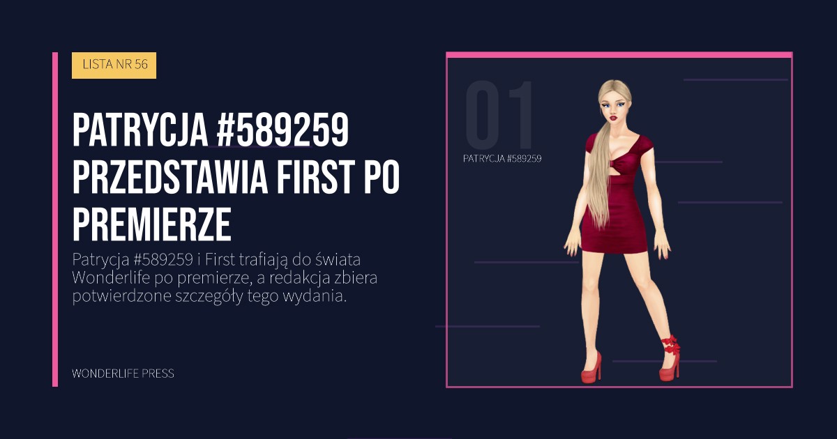 Wonderlife Press: Patrycja #589259 przedstawia First po premierze. portret artystów. LISTA NR 56.
