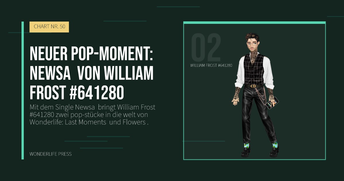 Wonderlife Press: Neuer pop-moment: Newsa  von William Frost #641280. Künstlerporträt. CHART NR. 50.